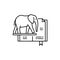 Zoology line icon. Isolated vector element.