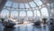 Zoom Background, Bright Futuristic Luxurious Penthouse Living Room, Generative AI