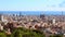 Zoom in on city Barcelona and Sagrada Familia