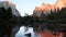 zoom in on el capitan at sunset from valley view in yosemite