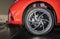 Zoom Front Left Wheel of Toyota Yaris Ativ 2020 Car in Car Showroom