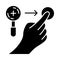Zoom in horizontal gesture glyph icon