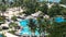 Zoom out camera motion. Singapore travel - view beach Sentosa island, Singapore.