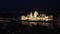 Zoom out from The Hungarian Parliament Building at night, Budapest, Hungary