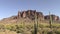 Zoom out of the Superstition Mountains, Arizona