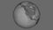 Zoom-in on Somalia extruded. Grayscale contrasted