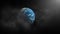 Zoom in from space planet earth  rotating animation with smoke cloud atmosphere. 4K 3D Smog Around Planet Earth.