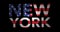 Zooming text New York with flag