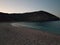 Zorkos beach in andros island greece in the evening