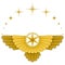 Zoroastrian winged disc vector design