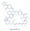 Zotarolimus immunosuppressant molecule. Used in drug-eluting coronary stents. Skeletal formula