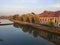 Zrenjanin Serbia river Begej bank in sunset