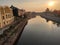 Zrenjanin Serbia river Begej bank in sunset