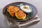 Zucchini and cheese fritters with herb yogurt