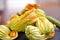 Zucchini flowers vegetable food vegetarian dish