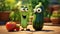 Zucchini Friends: Talking Vegetables With Eyes In Pixar Style