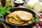 Zucchini fritters, vegetable pancakes