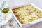 Zucchini gratin with parmesan cheese and olive oil