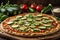 Zucchini Pizza Perfection A Vibrant Fusion of Freshness and Flavor on Rustic Wood