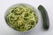 zucchini spaguetti as vegan detox healthy receipt