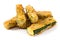 Zucchini Sticks Fried in Breadcrumbs, Crunchy Vegetable Snack, Baked Breaded Zucchini Sticks