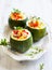 Zucchini stuffed with vegetables