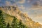 Zugspitze, Austria - 11 June 2019 - landscape with trees, snow, grass and blue sky