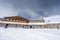 Zugspitze, Germany - Aug 5, 2020: Glacier train station below summit in summer snow