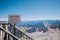 Zugspitze on top of the Wetterstein mountains, under clear sky in Alpen