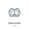 Zuhar prayer outline vector icon. Thin line black zuhar prayer icon, flat vector simple element illustration from editable signs