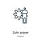 Zuhr prayer outline vector icon. Thin line black zuhr prayer icon, flat vector simple element illustration from editable religion