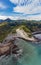 Zumaia and Deba flysch geological strata layers drone aerial view