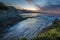 Zumaia flysch coast at night