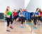 Zumba dance cardio people group at fitness gym