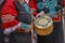 Zuni Indian plays drum in ceremony in Gallup, New Mexico Gallup, New Mexico, July 21, 2016 - Government Center Plaza