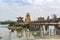 Zuoying Yuandi Temple on Lotus Pond with The Dark or Mysterious Heavenly Upper Emperor statue at the end of bridge