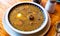 Zurek staropolski - old Polish style sour rye soup served with sausage and egg