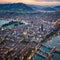 Zurich - aerial view on Zurich, Switzerland. Swiss city view. made with Generative AI