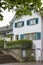 Zurich architecture. The facade of the house. Windows with shutters