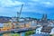 Zurich blue crane cityscape view