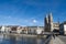 Zurich, Bridge over River Limmat to Church Grossmunster