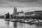 Zurich city center with Grossmunster Church and Limmat rive, Switzerland