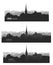 Zurich city, Switzerland. Skyline silhouette sset. Vector cityscape. Travel famous european cities set