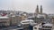 Zurich panoramic photo with snow on roofs