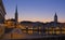 Zurich sightseeing old town with cathedral and church