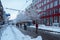 Zurich, Switzerland - January 15th 2021: People walking due to heavy snowfall