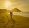 Zurriola Beach at sunset. San Sebastian, Basque Country. Spain