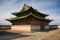 Zuun Zuu temple at sunset in Erdene Zuu Monastery, Orkhon Valley Cultural Landscape World Heritage Site, Kharkhorin, Mongolia