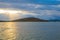 ZVERNEC, ALBANIA: Beautiful evening landscape in the Narta lagoon, near Zvernec, Vlore.