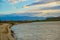 ZVERNEC, ALBANIA: Beautiful evening landscape in the Narta lagoon, near Zvernec, Vlore.